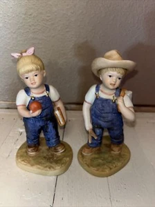 Denim Days Homco School Days Danny & Debbie # 1513 Porcelain Figurine 1985 - Picture 1 of 4