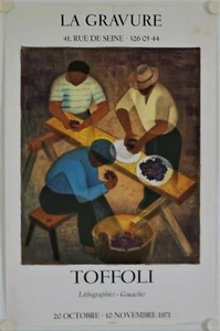 Affiche TOFFOLI 1971 Exposition Galerie La Gravure Paris - Mourlot - Imagen 1 de 3