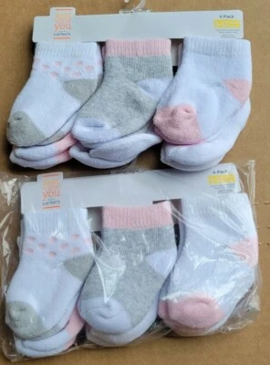 Just One You by Carters 6 Pack Girls Socks 3- 12 Months Lot of 2 - Image 1 of 2