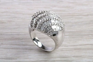 Very Large and Chunky Diamond set 18ct White Gold Cocktail Ring - Picture 1 of 9