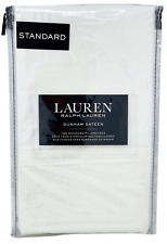 Ralph Lauren Dunham Sateen Two Set Standard Pillowcases White 100% Cotton 2