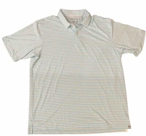 Peter Millar Hemd Herren hellblau Seaside Polo gestreift Freizeit Golf - Bild 1 von 4