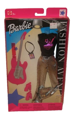 Барби Fashion Avenue рок Diva черный верхний серебряные брюки наряд стили 2002 Mattel - Изображение 1 из 2