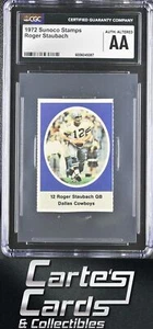 Roger Staubach 1972 Sunoco Stamps #NNO Dallas Cowboys Rookie Hall of Fame CGC AA - Picture 1 of 2
