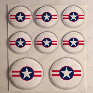 Liberia Stickers Roundel Cockade Rond 3D Resin Domed Air Force Sticker Adhesive - Bild 1 von 1