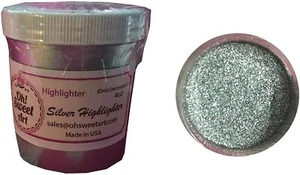 SILVER HIGHLIGHTER Metallic Dust 4 oz Cake Fondant cupcake Wedding Decorating - Picture 1 of 2