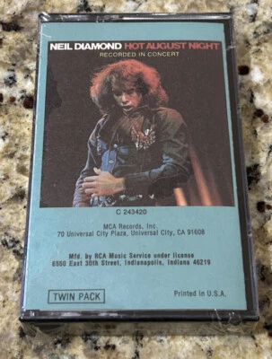 NEIL DIAMOND- HOT AUGUST NIGHT CASSETTE MCA MCAC2 10013, NEW & SEALED - Image 1 of 3