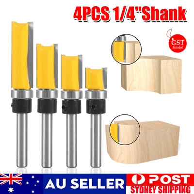 1/4''Shank Top Bearing Flush Trim Pattern Router Bit Set Milling Cutter Kit AUS - image 1 of 4