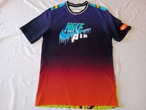 Nike Air Sportswear Mock Element T-Shirt Small Blue RARE Sun DRIP - Picture 1 of 8