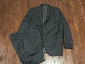 Peter Millar Suit 42L Grey Subtle Plaid Wool 2 Piece Canada Tall - Picture 1 of 15