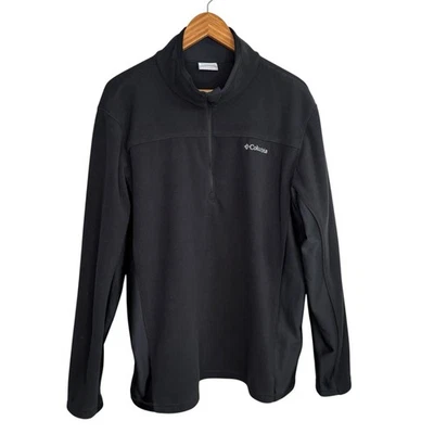 Мужской свитер Columbia XL черный пуловер на молнии 1/4 флисовый для активного отдыха тренажерного зала гольфа - Изображение 1 из 4