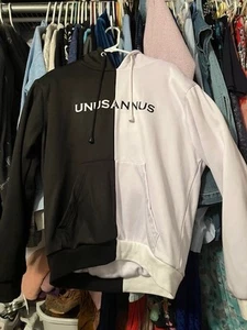 Unus Annus Split Black And White Hoodie - Picture 1 of 3