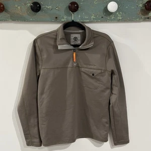 Timberland Sweatshirt Herren grün 1/4 Zip Pullover Activewear Oberteil Daumenloch Small - Bild 1 von 6