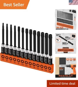 3" Long 13-Piece S2 Alloy Security Torx Bit Set | Ideal for Automotive Repairs - Picture 1 of 8