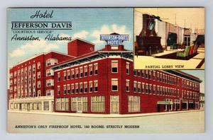 Birmingham AL-Alabama, Hotel Jefferson Davis, Advert, Antique Vintage Postcard - Picture 1 of 2