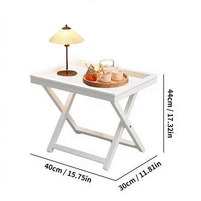 Бамбуковый складной прикроватный столик, прочный телевизионный поднос, небольшой торцевой столик для жизни R - Изображение 1 из 4