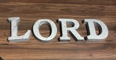Galvanized Metal Letter Set – “LORD” Rustic Faith/Religious Décor 4’ - Image 1 of 2