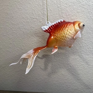 Decorazione natalizia pesce rosso in vetro cooperativo creativo dipinto a mano 9” grande nuova con etichetta - Foto 1 di 12
