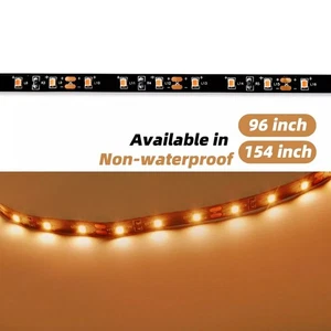 12V 96"/154" Flexible LED Strip Light RV Camper Decor Light Amber Non-waterproof - Picture 1 of 22