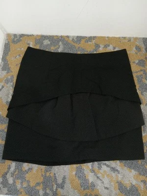 Falda corta negra Forenza a lunares en capas de tulipán talla 8 cremallera trasera ***DEFECTO** Foto 1 de 4