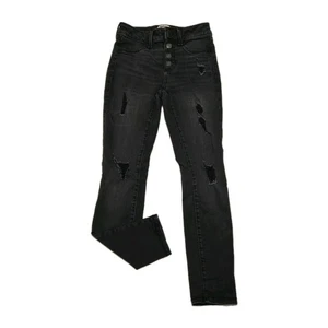 SO Denim Black Distressed Skinny Jeans Youth Girls Sz 10 - Picture 1 of 6