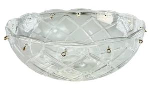 8" Crystal Glass Chandelier BOBECHE Criss Cross Pattern w/ 12 Gold Connector Pin - Picture 1 of 6