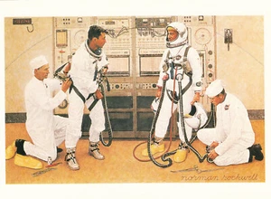 (140011) The Longest Step Norman Rockwell MODERN reproduction Postcard - Picture 1 of 2