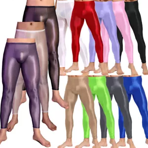 Pantaloni Uomo Lucidi a Compressione Lucidi Elasticizzati Allenamento Sportivi Collant Pantaloni - Foto 1 di 114