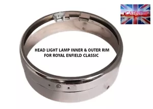 Para Royal Enfield Bullet clásico cromado 7 cabezales luz interior y exterior borde - Imagen 1 de 3