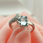 925 Sterling Silver Women Fashion Parties Prom Fox Open Rings Gift Hj51