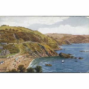 J. Salmon Artist Signed A.R. Quinton Postcard 'Looe Beach & Coast' - Picture 1 of 2