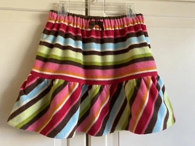 Falda a Rayas Gymboree Niña Talla 10 Marrón Azul Verde Rosa Rojo Vellón Foto 1 de 4