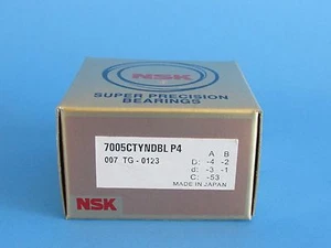 Rodamientos de husillo de súper precisión NSK 7005CTYNDBLP4 Abec-7. (Juego de dos) - Imagen 1 de 4
