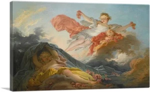 Goddess Aurora Triumphing Over Night Canvas Art Print by Jean-Honore Fragonard - Picture 1 of 11