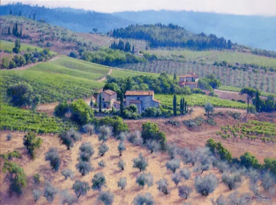 Junio CAREY San Juan Capistrano Edición Limitada Lienzo Arquitectura Española EE. UU. Foto 1 de 4