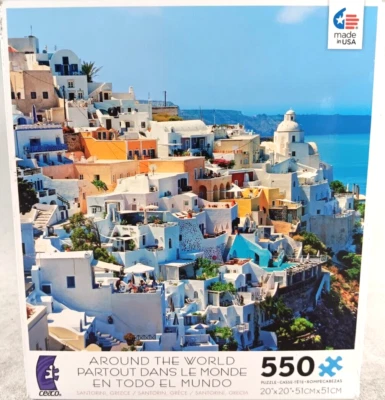 Ceaco Around the World 550 Piece Jigsaw Puzzle Santorini Greece - Image 1 of 3