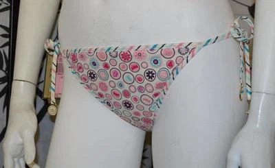 NOVO $85 SUCULENTO COUTURE L 1 peça parte de baixo de biquíni listrado reversível traje de banho - Imagem 1 de 4