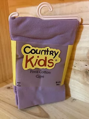 Country Kids girls Pima cotton Capri tights Sz 9-11 Yrs Lavender  60-85 Lbs - Image 1 of 3