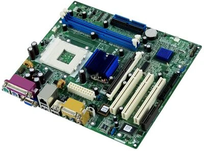 Asrock K7VM4 VIA KM400 Socket 462 2x DDR AGP 3x PCI mATX Mainboard - Image 1 of 2