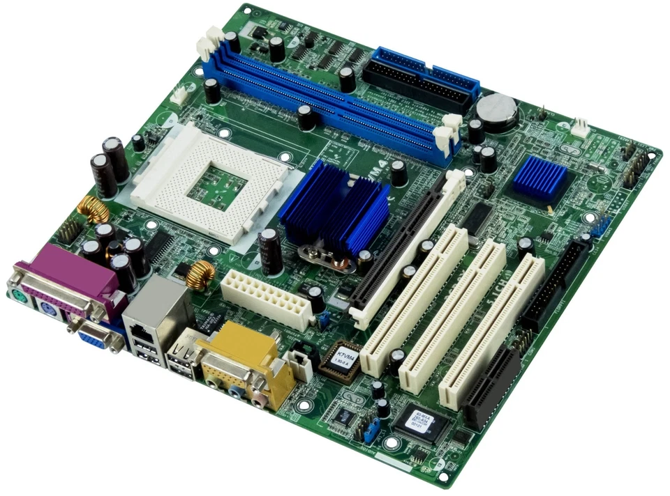 Asrock K7VM4 VIA KM400 Socket 462 2x DDR AGP 3x PCI mATX Mainboard - Image 1 of 2