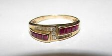 Clyde Duneier CID 14k Solid Gold Diamond & Ruby Designer Ring Art Deco Style