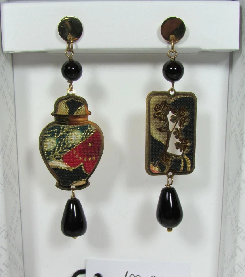 Orecchini Vaso Argento Mini Nero - Immagine 1 di 1