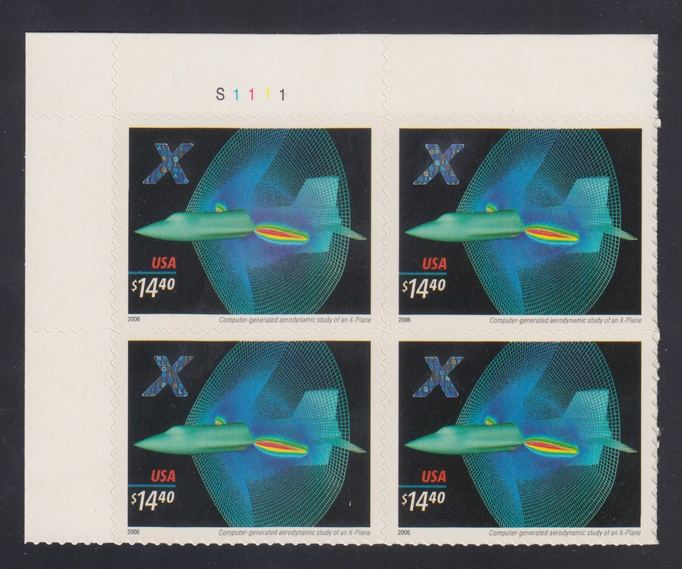 US Stamp #4019 2006 $14.40 X-Plane Express Mail VF NH Plate Block of 4 - Image 1 of 1