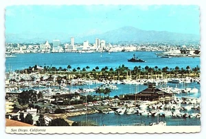 1980 San Diego CA Aerial Of the Bay UNLUCKY VACATION MESSAGE Vtg Postcard A25 - Afbeelding 1 van 2