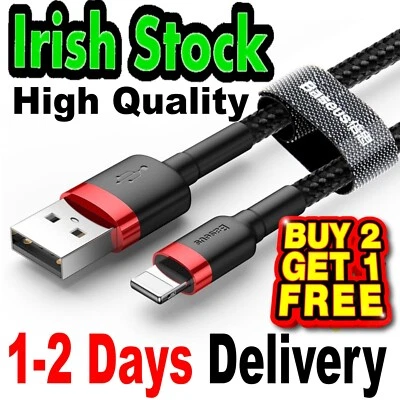 FAST Charger Cable 2m For Apple iPhone Charging and Data 14 13 12 11 X XR Charge - Image 1 of 4