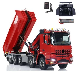 1/14 RC Hydraulic Crane Dump Truck 10x10 Assembled Full Dumper Lorry Tipper Cars - Picture 1 of 12