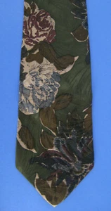 Dillards Stonehenge Neck Tie Necktie Silk Floral Print Brown Green Tan Black - Picture 1 of 2