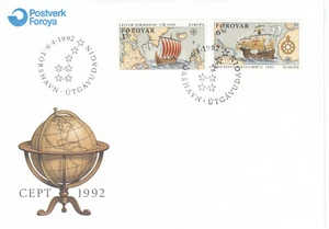 Christopher Columbus Leif Erikson CEPT Faroe Islands FDC 1992 (141845) - Picture 1 of 1