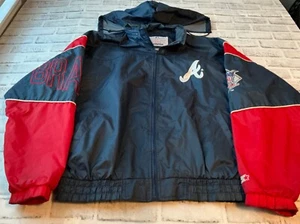 Vintage Atlanta Braves MLB Original Merchandise by Starter L Nylon Kapuzenjacke - Bild 1 von 6