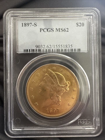 1897 S $20 Gold Double Eagle MS 62 NGC Cover